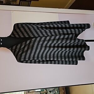 AB Studio Gray & Black Stripped Cardigan Women's  Size M